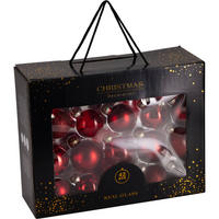 CHRISTBAUMKUGEL 42er-Set 36/13/28 cm - Rot, Glas (13/28/36cm) - Home Styling Collection