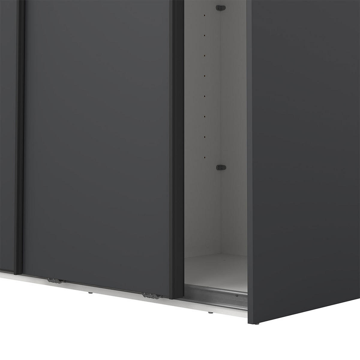 SCHIEBETÜRENSCHRANK, Como, Grau, Holzwerkstoff, 119 x 67 x 221 cm - Grau, Holzwerkstoff (119/221/67cm) - ebuy24