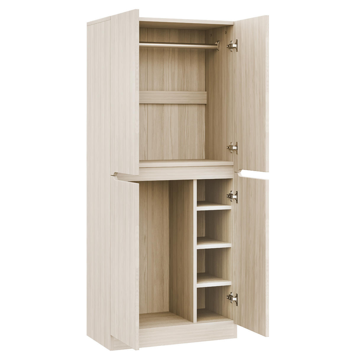 KLEIDERSCHRANK aus Holz 70x40x170 cm Holzfarben mit Doppeltüren und vielseitiger Innenaufteilung - Nussbaumfarben, Holzwerkstoff (70/170/40cm) - Modfu