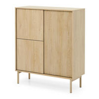 KOMMODE auf Beinen 104 cm Nomadi, 3 Türen, Eiche Cremona - Eichefarben, Holz (104/122/40cm) - Emporius