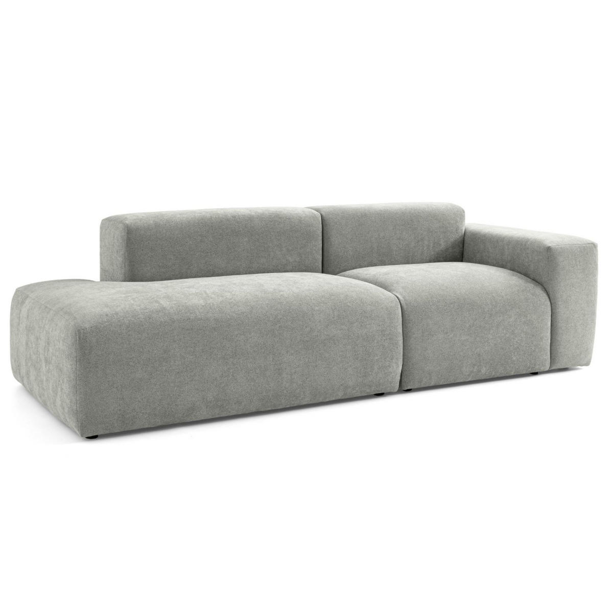 3-SITZER modulares Sofa HEAVEN SET 1 Links, Breite 255 cm Webstoff Grau - Schwarz/Grau, Holz/Kunststoff (255/71/102cm) - Muffo