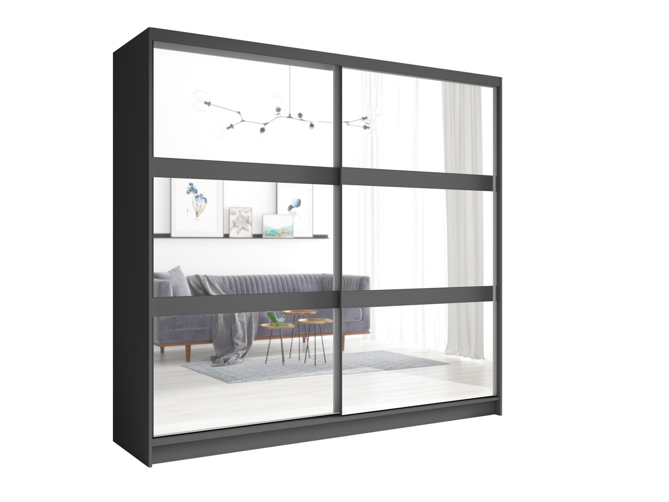 KLEIDERSCHRANK Graphit 230/215/62 - Graphitfarben, Holzwerkstoff (230/215/62cm) - RAUMHIRSCH FURNITURE