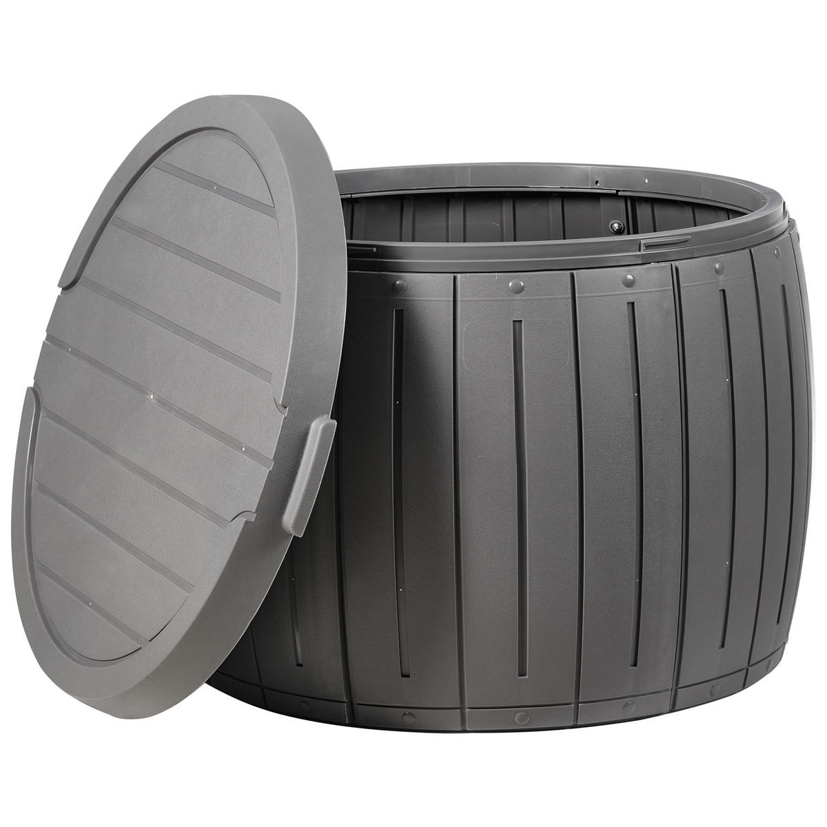 AUFBEWAHRUNGSBOX 56 cm 56 cm Grau Prinos - Dunkelgrau/Grau, Kunststoff (56/47/56cm) - Beliani