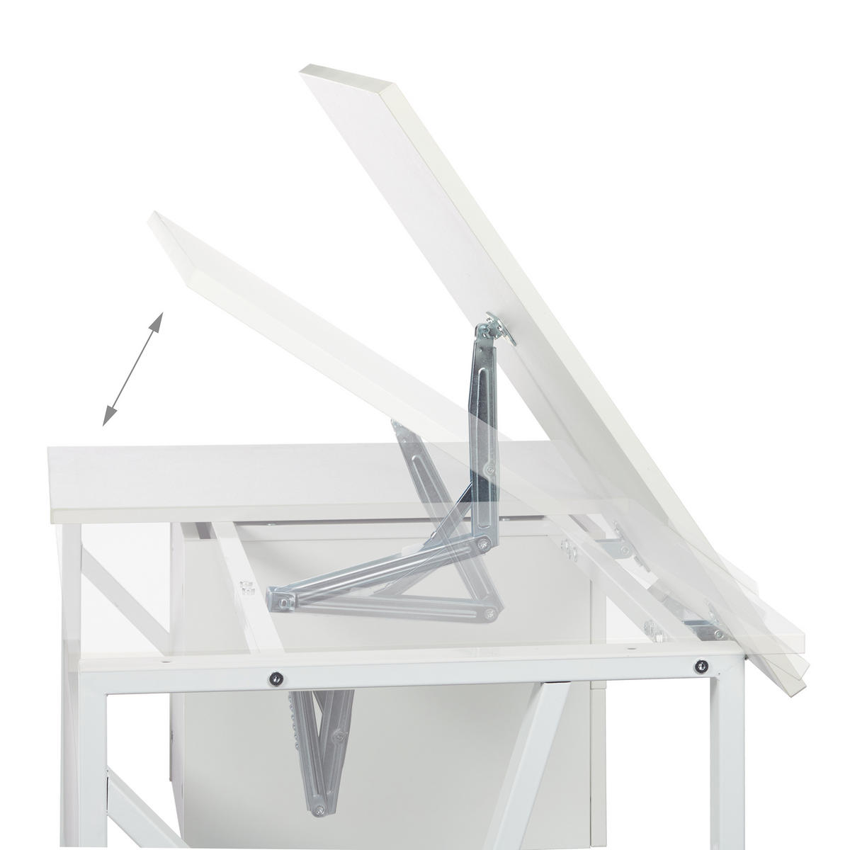 SCHREIBTISCH - Weiß, Holzwerkstoff/Metall (55/110/75cm) - Relaxdays