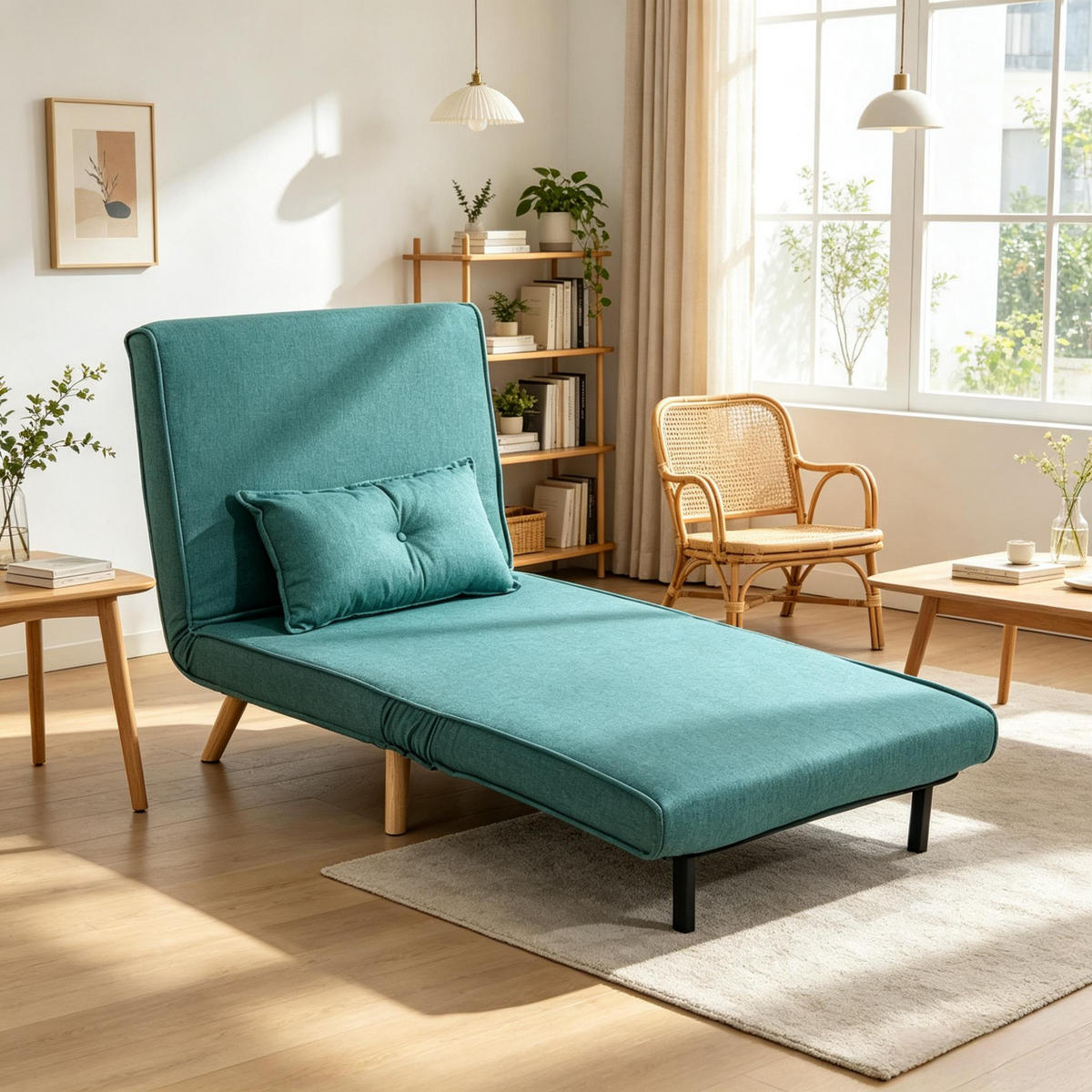 SCHLAFSESSEL 3-in-1 Clic-Clac, DE-42184, Grün - Grün, Metall (75/87/80cm) - ComfortXL