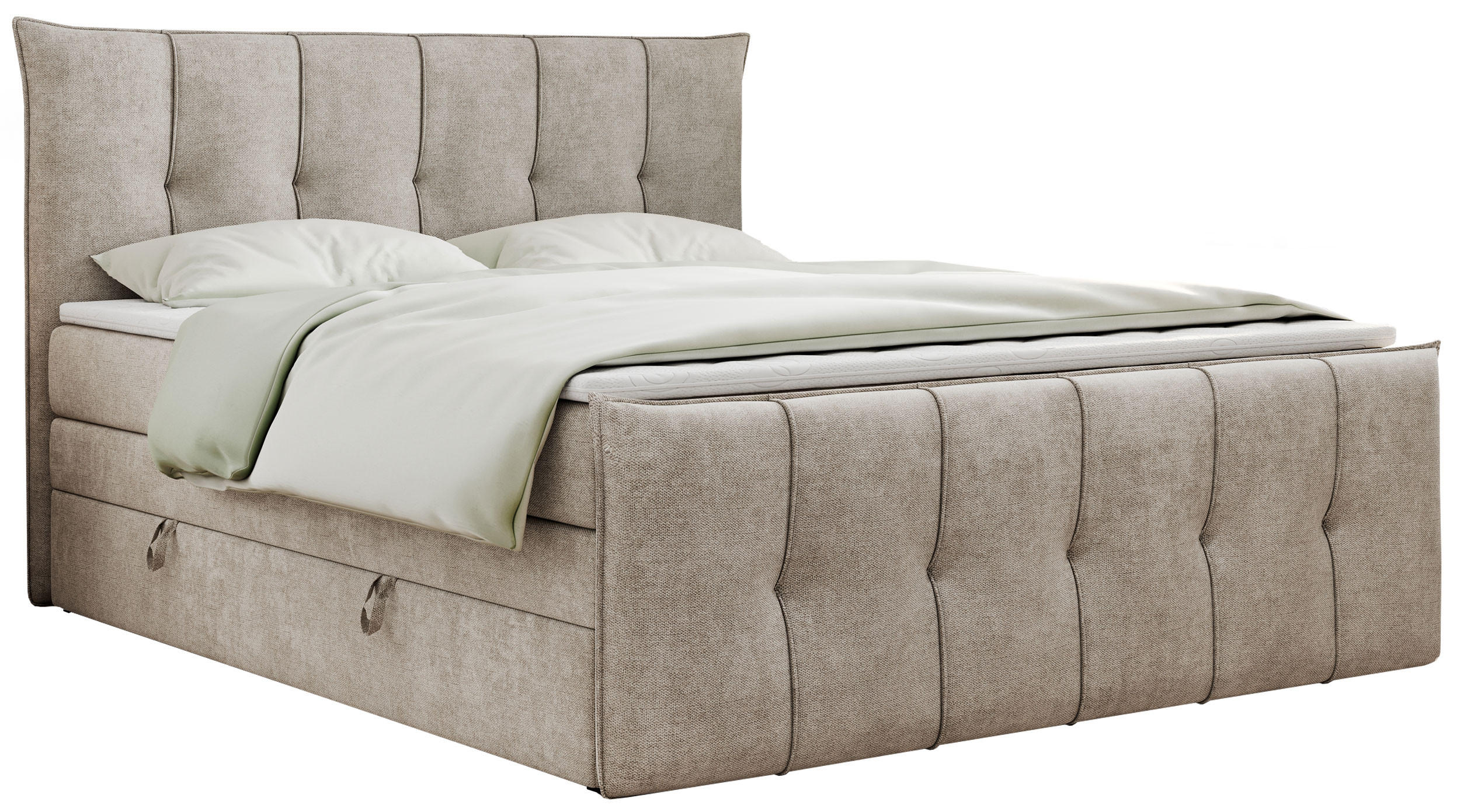 BOXSPRINGBETT PREMIUM 11 KING 140/200 Beige Struktur - H4 - Beige, Holz/Textil (140/200cm) - MKS