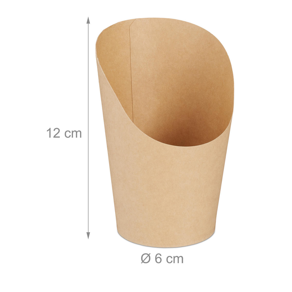 100XKRAFTPAPIEROVÉ poháre - svetlohnedá, plast/papier (6/12/6cm) - Relaxdays