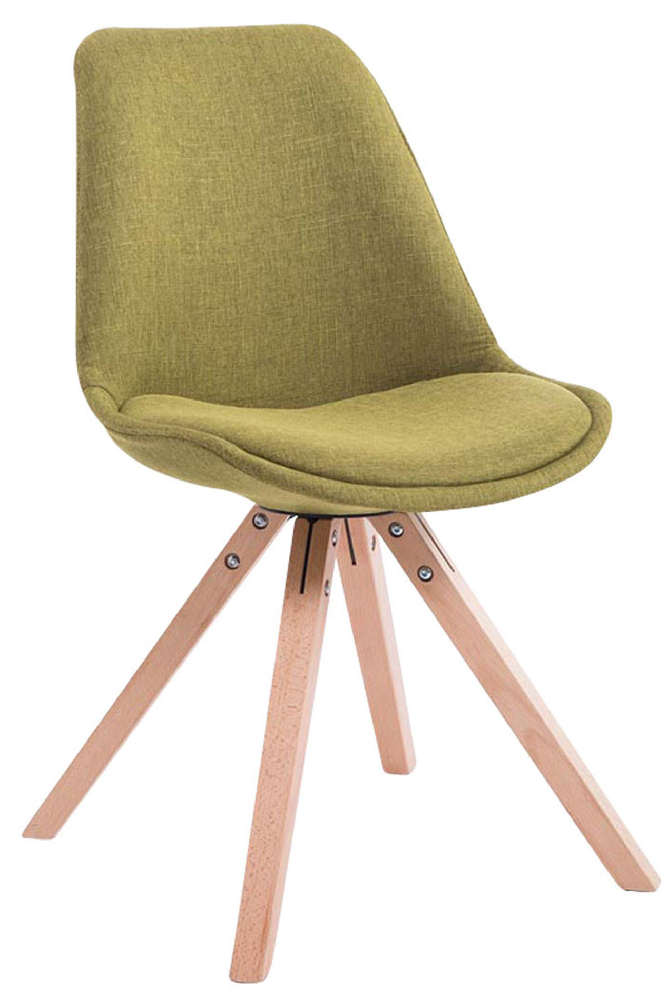 BESUCHERSTUHL Toulon Stoff, Gestell Buchenholz Natura Square Grün - Naturfarben/Grün, Holz/Buchenholz (48/83/56cm) - TPFLiving