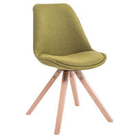 BESUCHERSTUHL Toulon Stoff, Gestell Buchenholz Natura Square Grün - Naturfarben/Grün, Holz/Buchenholz (48/83/56cm) - TPFLiving