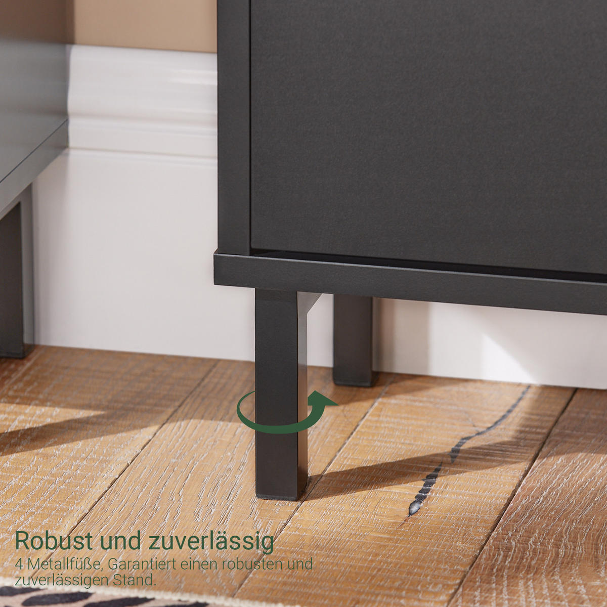 SCHUHSCHRANK Schwarz - Schwarz, Holzwerkstoff/Metall (50/129/19cm) - SoBuy