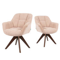 DREHSTUHL Mika-Nele 2er-Set - Nussbaumfarben/Rosa, Eichenholz/Holz (65/81/66cm) - DUBI Möbel