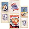 POSTER Set Mit 6 Von Lebensmitteln & Mediterraner Ernährung Im Pop Art A3 & A4 Rahmen Aus Hellem Holz - Beige, Papier (29/3cm) - Nacnic