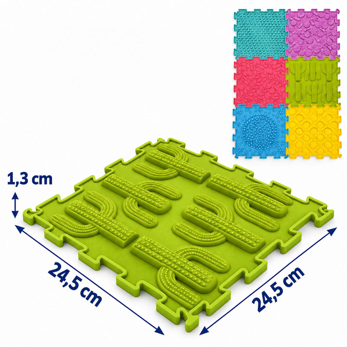 PODLOŽKY Barevné senzorické 6-dílná sada silikon - různobarevná, plast (24.5/24.5cm) - Relaxdays