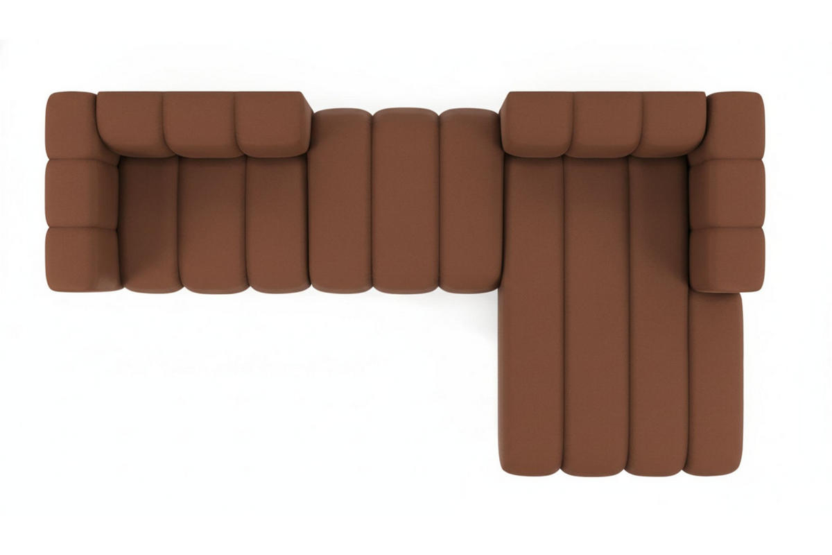 ECKSOFA L-Form Grand L 319 cm, Veloursstoff Salvador, Dunkelbraun, Rechts - Dunkelbraun, Holz (319/179cm) - Kaiser Möbel