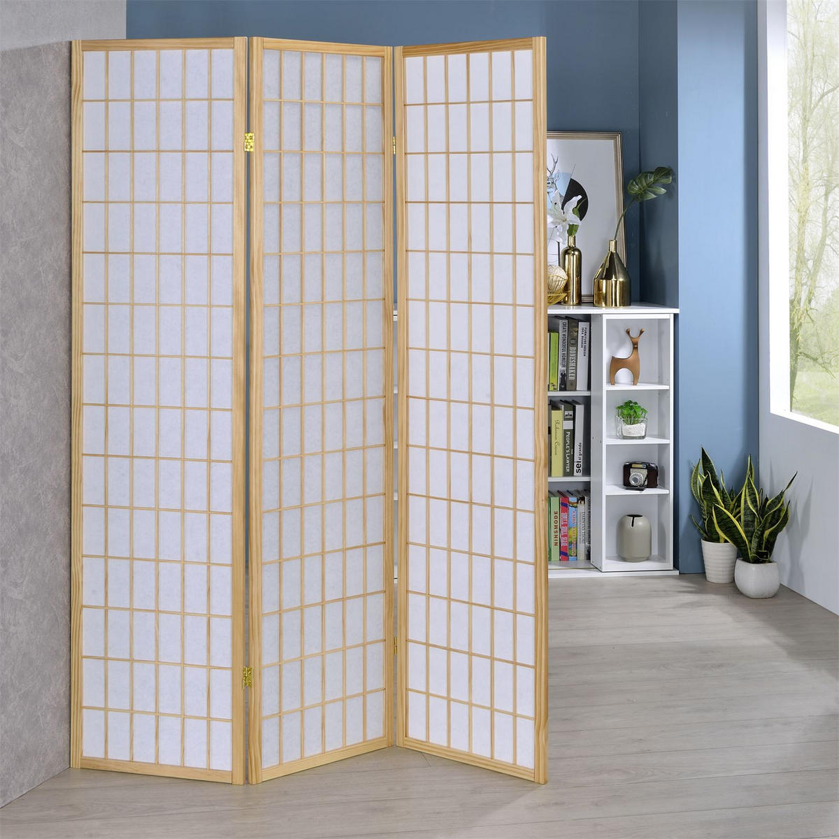 PARAVENT PARA - Naturfarben, Naturmaterialen/Holz (130/179/2cm) - IDIMEX