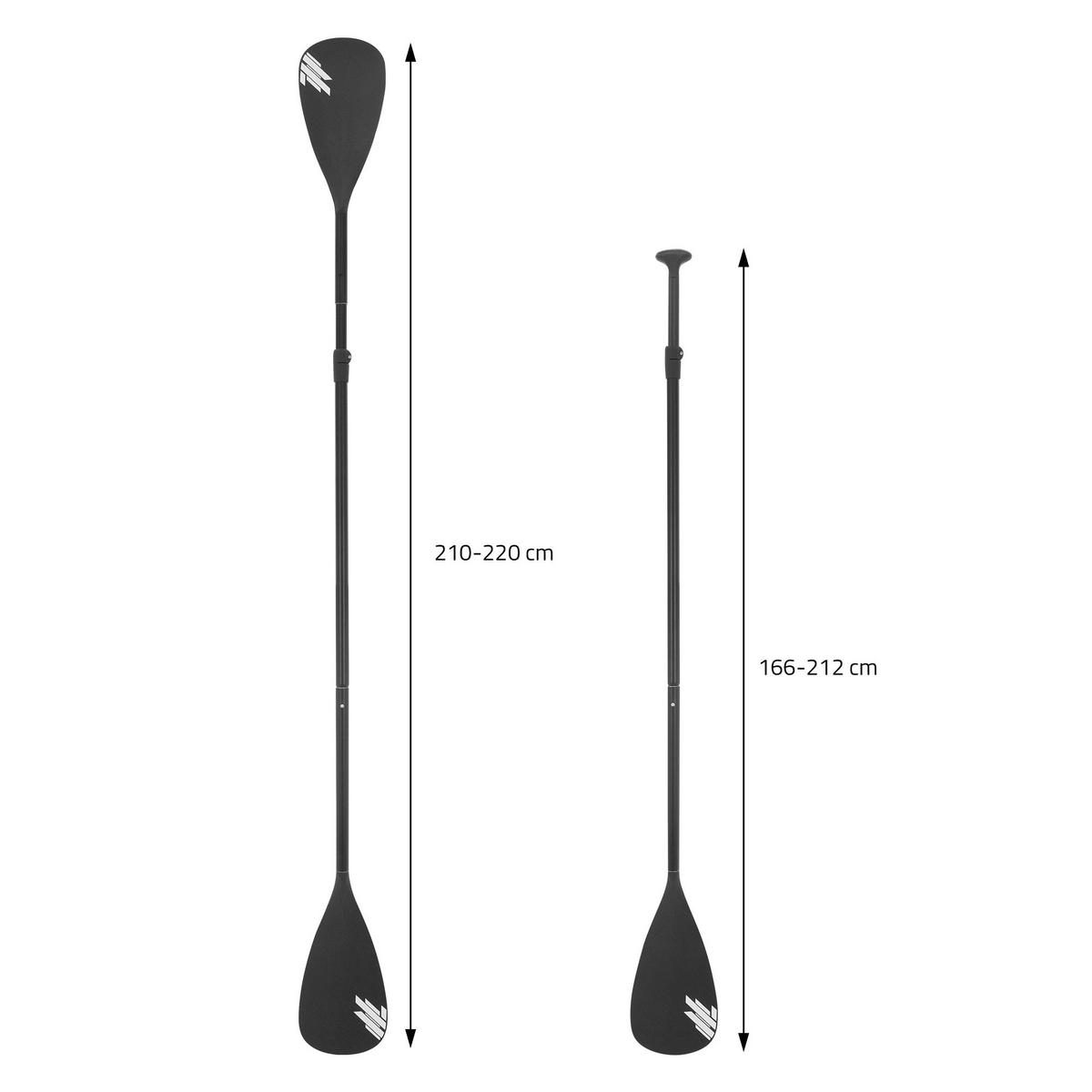 DOPPELPADDEL für SUP und Kajak - Schwarz, Kunststoff (2.8/20/220cm) - ECD-Germany