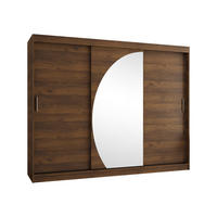 SCHWEBETÜRENSCHRANK Wika 250 cm - Silberfarben/Nussbaumfarben, Holzwerkstoff/Kunststoff (250/200/62cm) - MIRJAN24