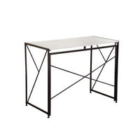 SCHREIBTISCH Klappbarer MDF wasserfest kompakt Faltfunktion schneller Aufbau Homeoffice modern - Weiß, Holzwerkstoff/Metall (99/50/75cm) - EVRYAE