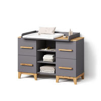 WICKELKOMMODE Mailo Grau/Artisan XL mit 4 Schubladen - Eiche Artisan/Grau, Holzwerkstoff (133/108/70cm) - Livinity®