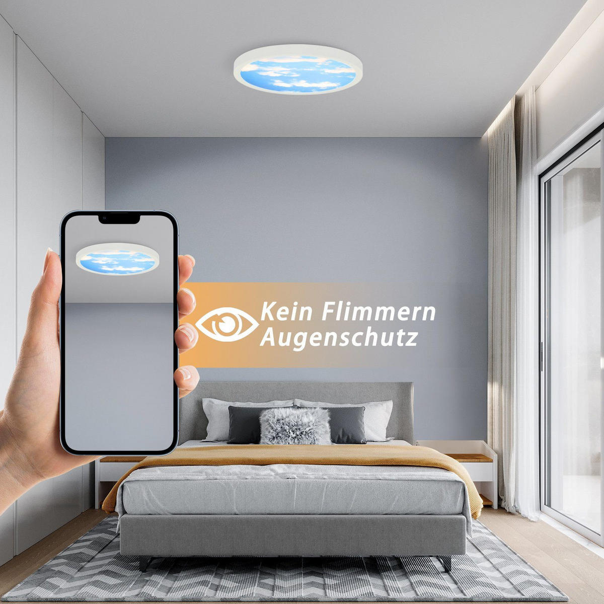LED-DECKENLEUCHTE Wolkenzauber 23 cm - Weiß, Kunststoff (23/23/2cm) - Nettlife