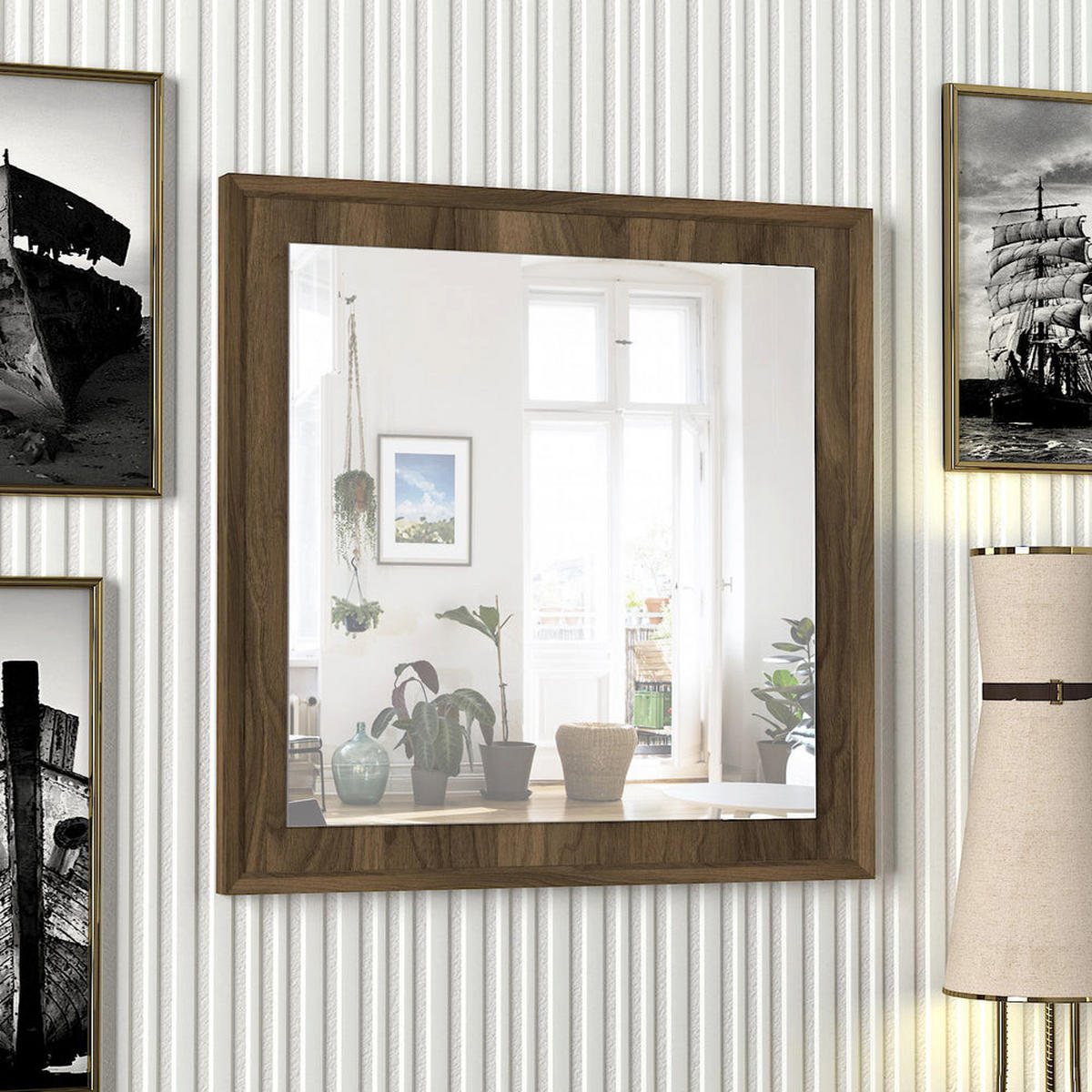 SPIEGEL Oscar 61x61cm Walnuss - Walnussfarben, Holzwerkstoff (61.2/61.2/2cm) - moebel17