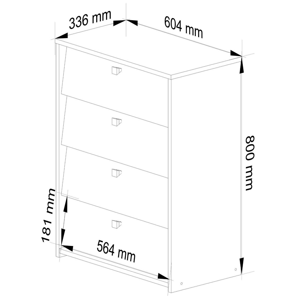 SCHUHSCHRANK mit 4 Schuhregalen, Wenge, 60x80x33 cm - Wengefarben, Holz (60/80/33cm) - Milordbikes