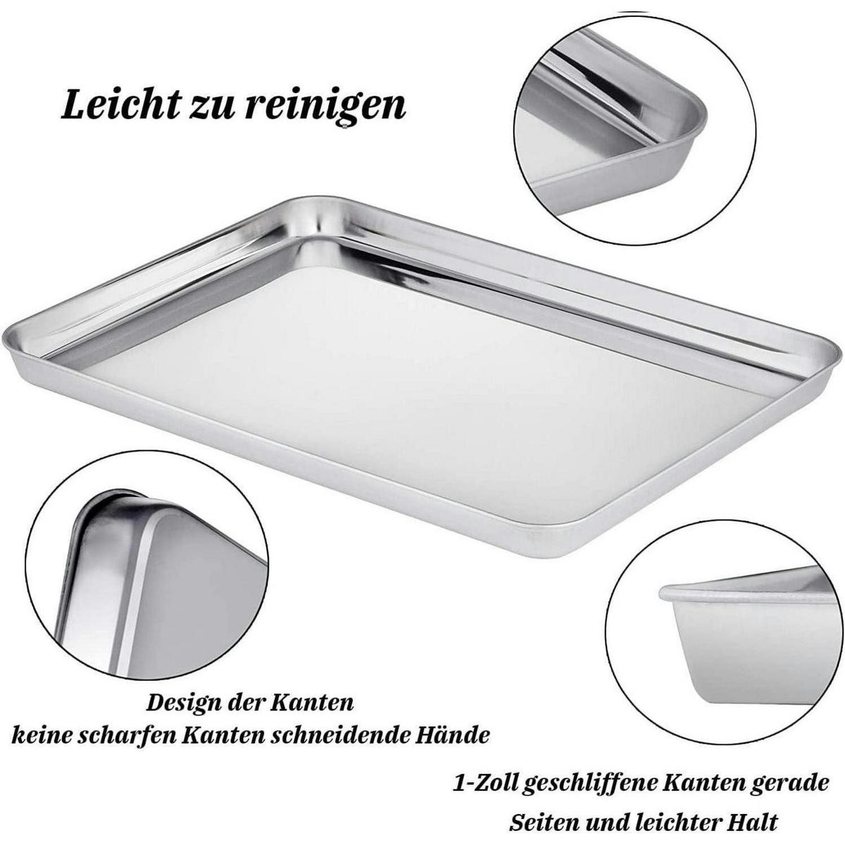 BACKBLECH Edelstahl 35 x 40 cm - Silberfarben, Metall (35/6/40cm)