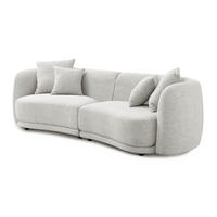 SOFA 2-Sitzer 268x91x80 hellgrau meliert LUCA - Grau, Kunststoff (268/80/91cm) - Massivmoebel24