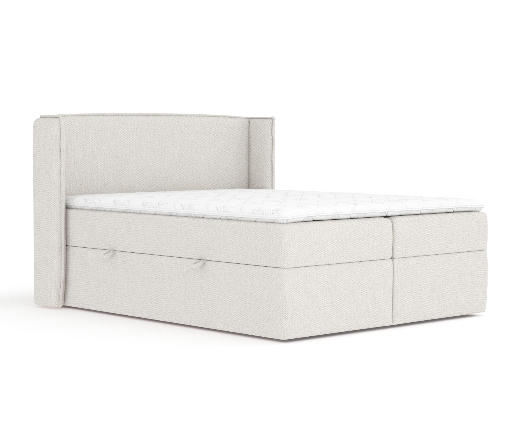 BOXBETT Skyline Beige 160/200 cm mit Matratze und Topper - Beige/Schwarz, Holz/Holzwerkstoff (160/200cm) - Maison de Reve