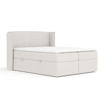 BOXBETT Skyline Beige 160/200 cm mit Matratze und Topper - Beige/Schwarz, Holz/Holzwerkstoff (160/200cm) - Maison de Reve