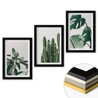 WANDBILDER 3er-Set - 20x30 cm Schwarzer Rahmen - Tropische ästhetische Pflanzen - Schwarz, Kunststoff (20/30cm) - ArtPrintCave