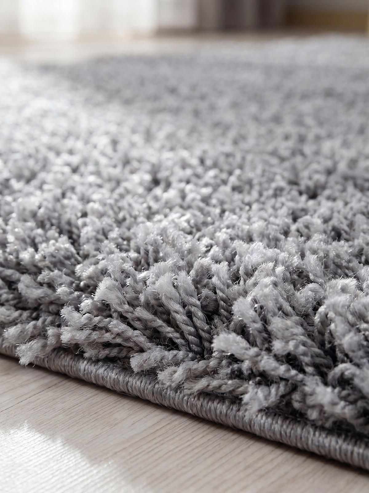 HOCHFLORTEPPICH RHEIN, einfarbig, aus Polypropylen, Hellgrau, 80 x 150 cm - Grau, Textil (80/150cm) - KADIMA DESIGN