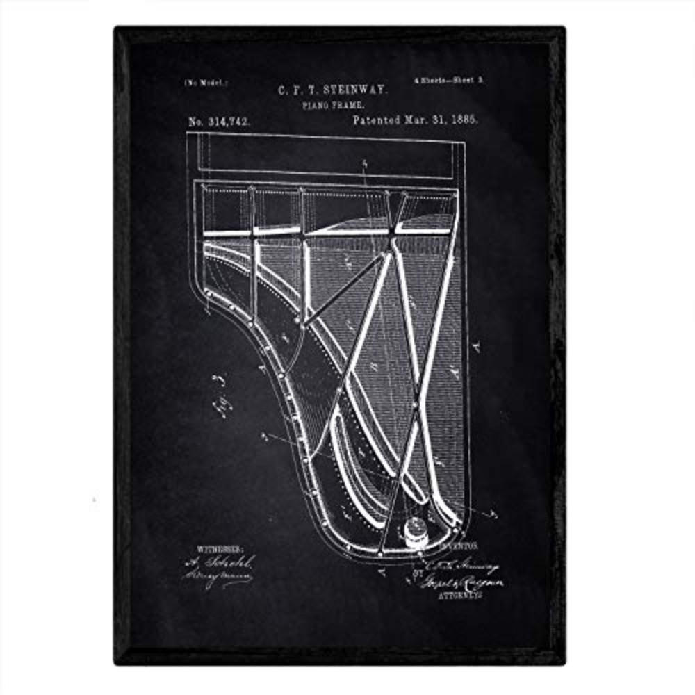 POSTER Klavier 2 Patent A3 Rahmenlos - Klar, Papier (29.7/5/42cm) - Nacnic