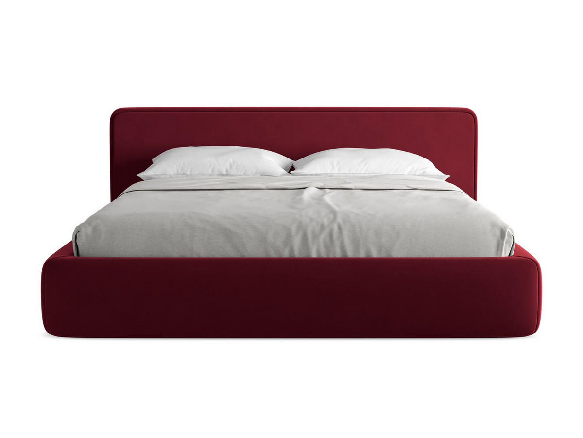 POLSTERBETT mit Bettkasten und Lattenrost 220x225 Rot - Bordeaux/Rot, Kunststoff/Textil (180/200cm) - Makamii