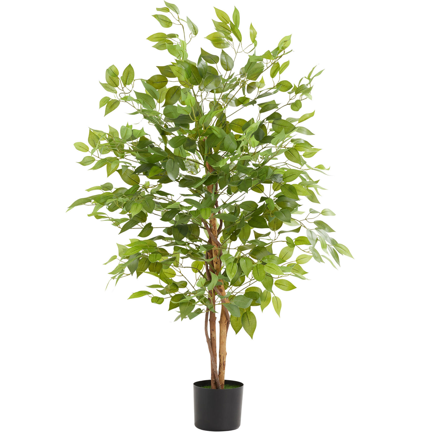 KÜNSTLICHER-FICUSBAUM Fida,stabiler Kunststoff-Blumentopf,grün - Grün, Kunststoff (120cm) - tectake