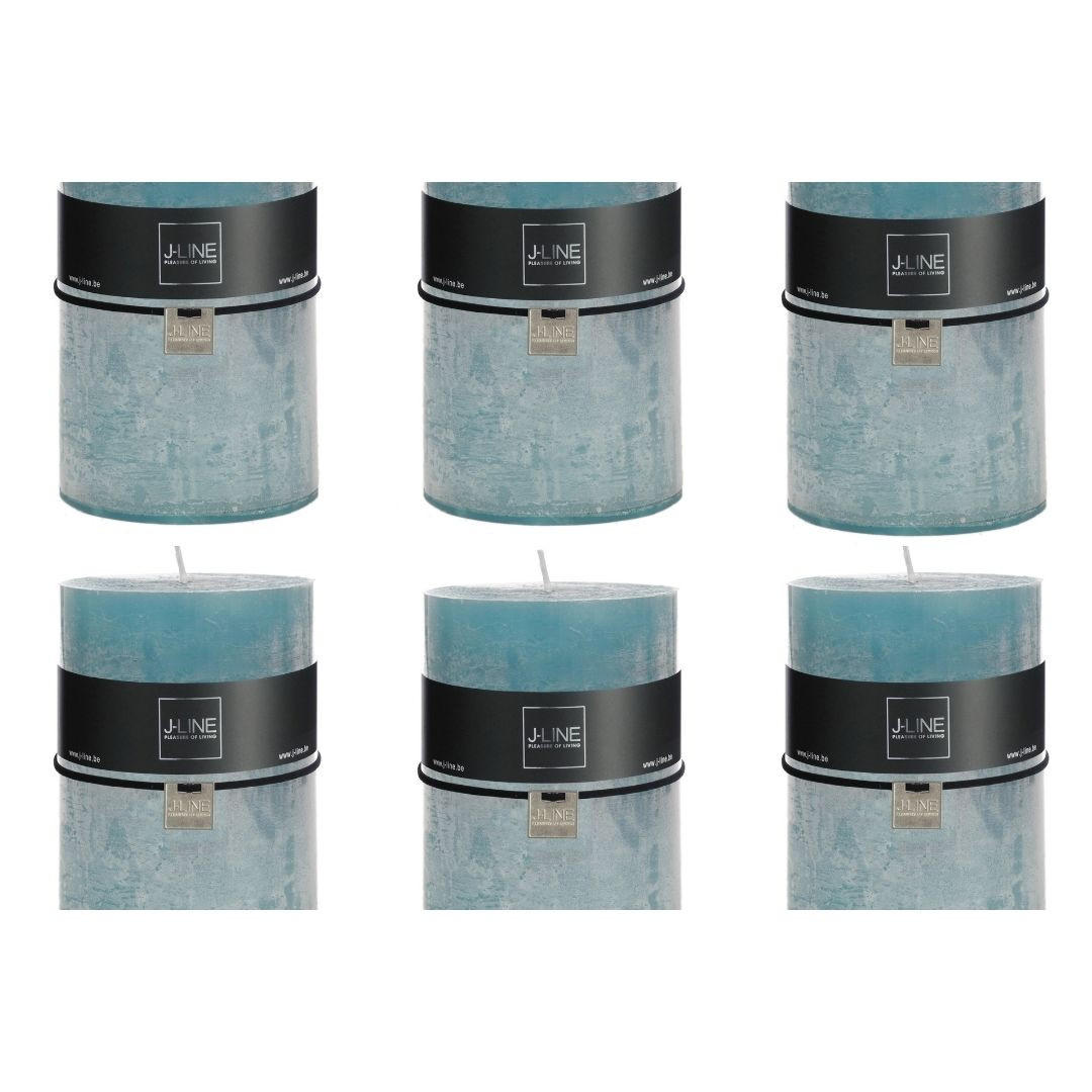 DUFTKERZE ZART - Blau - XL - 95 Std. - 6er set - Blau, Paraffin (10/15cm) - J-Line