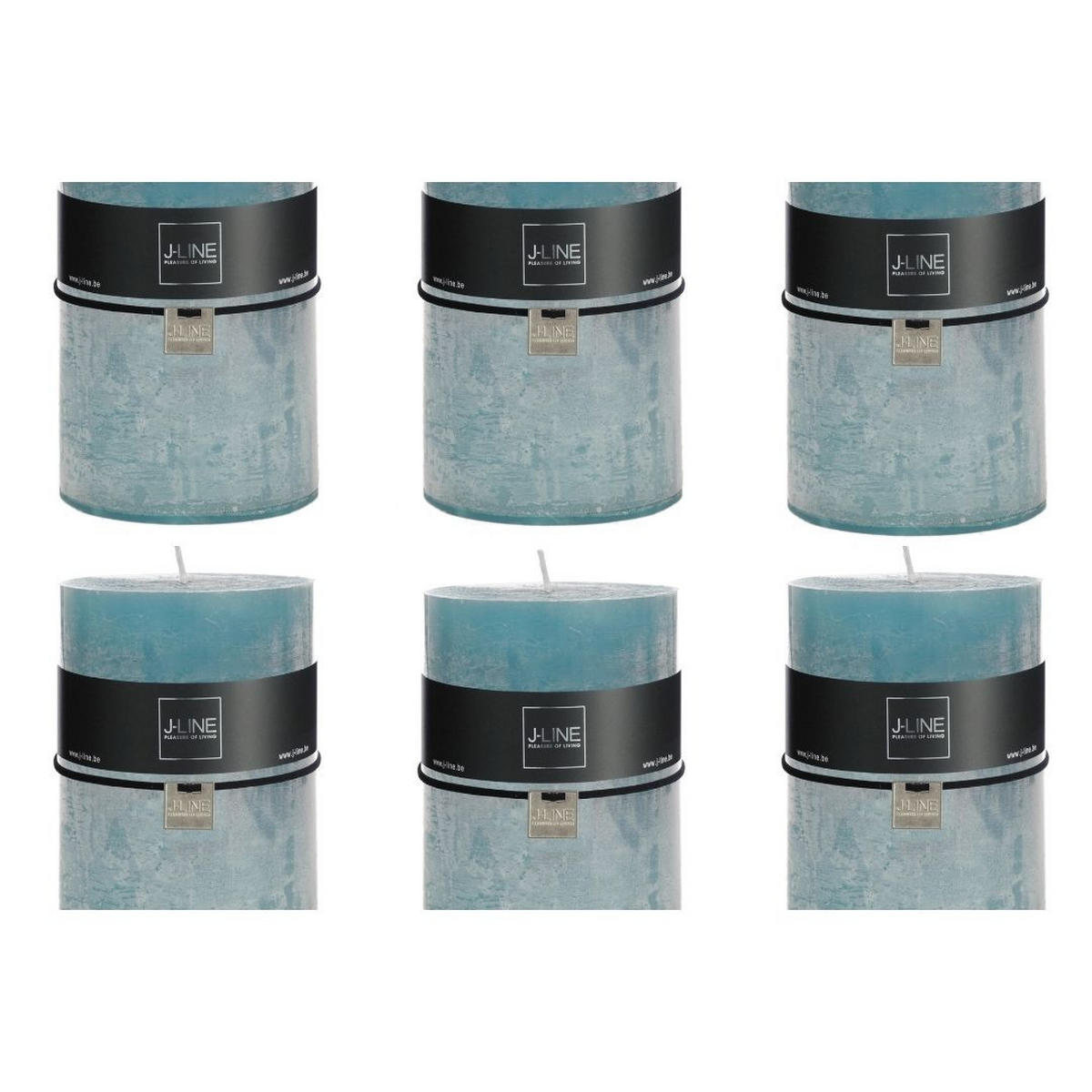 DUFTKERZE ZART - Blau - XL - 95 Std. - 6er set - Blau, Paraffin (10/15cm) - J-Line