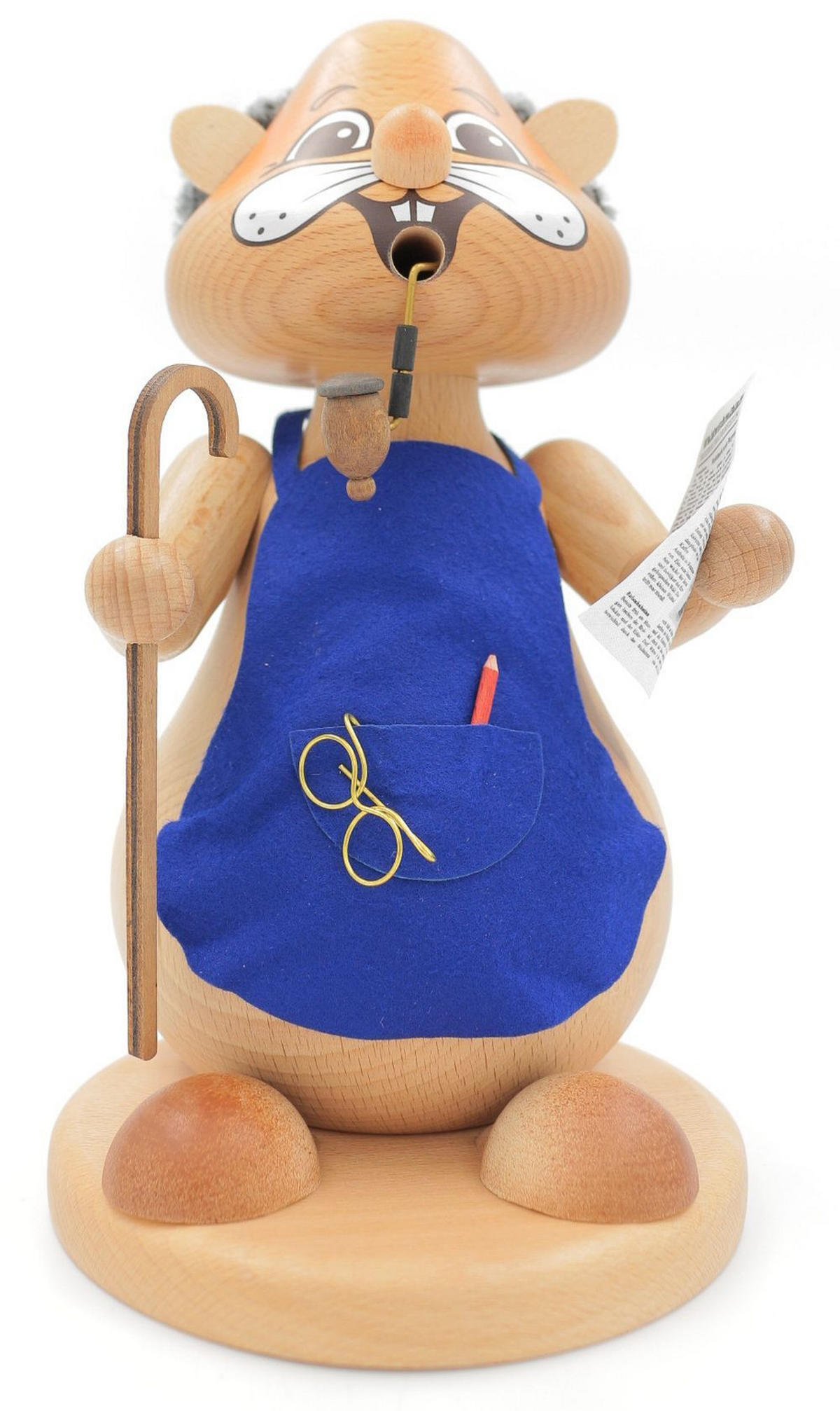 RAUCHFIGUR Hamster Opa 24 cm - Multicolor, Holz (15/1/0.1cm)