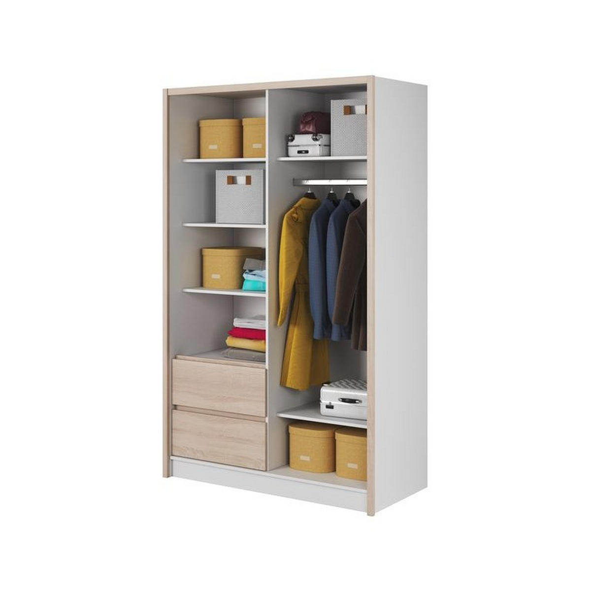 KLEIDERSCHRANK – SARA 130 – 134 cm – Sara – Eiche - Sonoma Eiche, Holzwerkstoff (134/214/62cm) - hi-markt