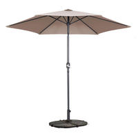 SONNENSCHIRM 3x3m mit 4 Gewichtsplatten, Taupe - Taupe, Metall (300/300cm) - Oviala