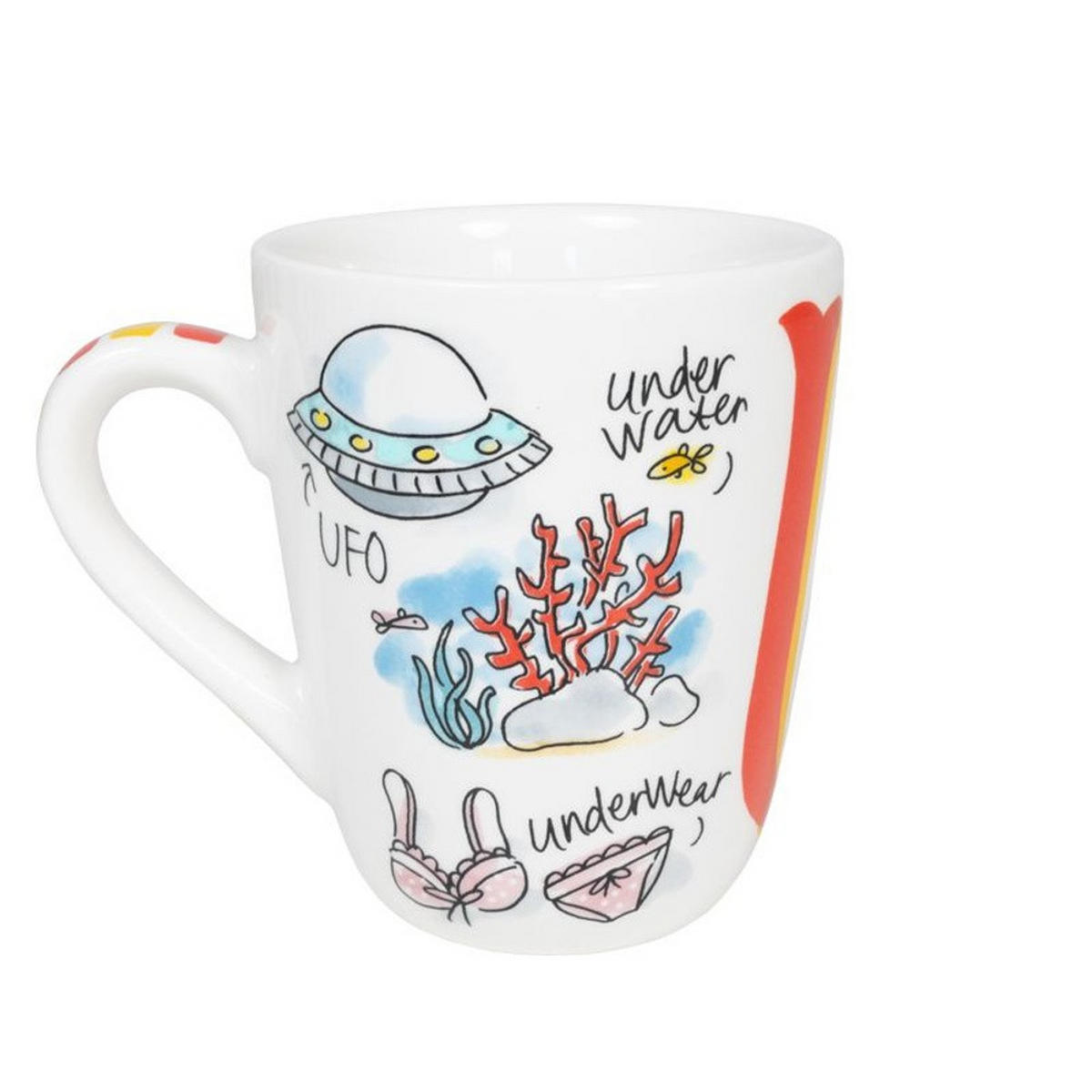 BECHER Love Letter U in Bunt - 350 ml - Multicolor, Keramik (0.35L) - Blond Amsterdam
