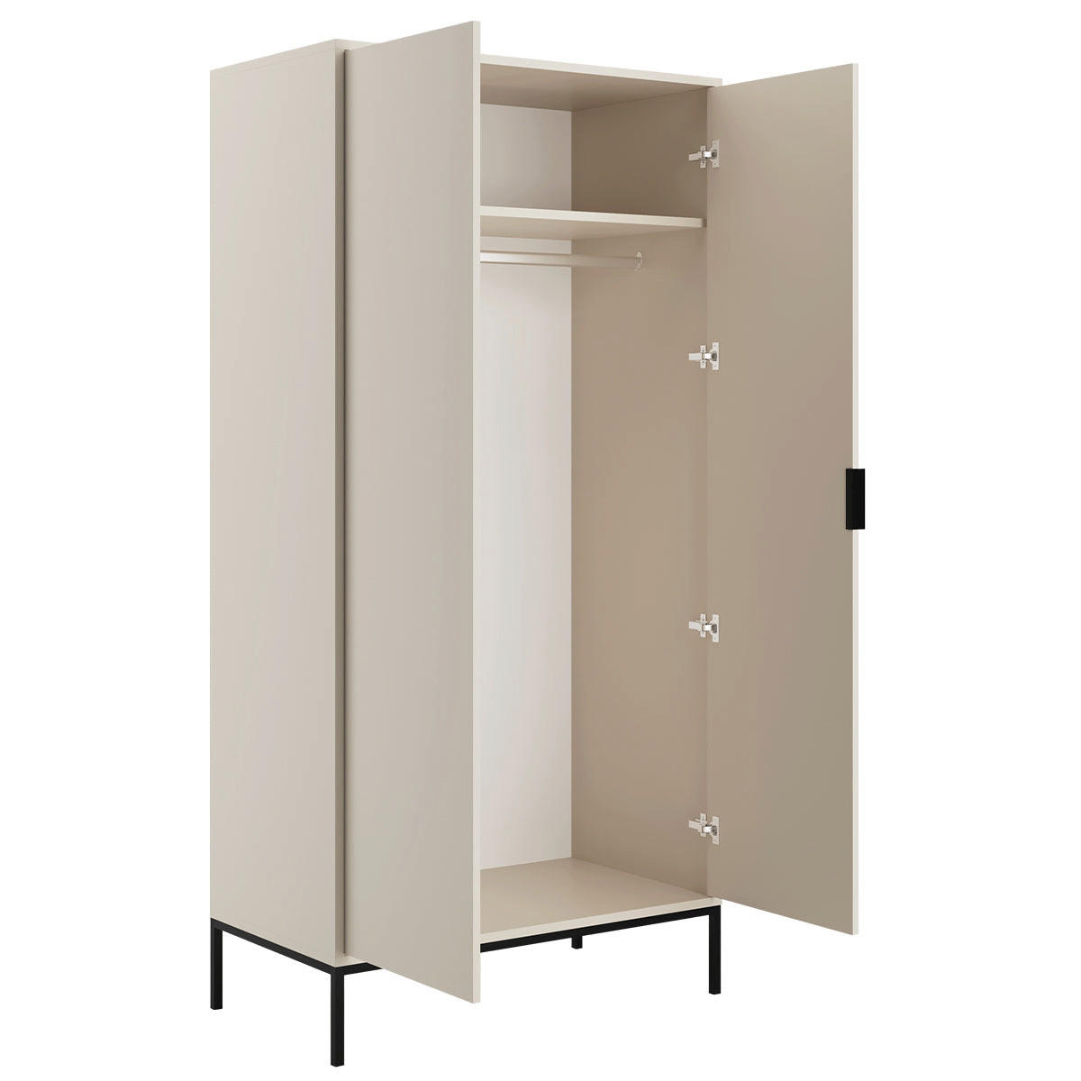 SCHRANK 2 Türen Seattle Kaschmir - Beige, Holzwerkstoff (100/205.4/55cm) - Petits-meubles