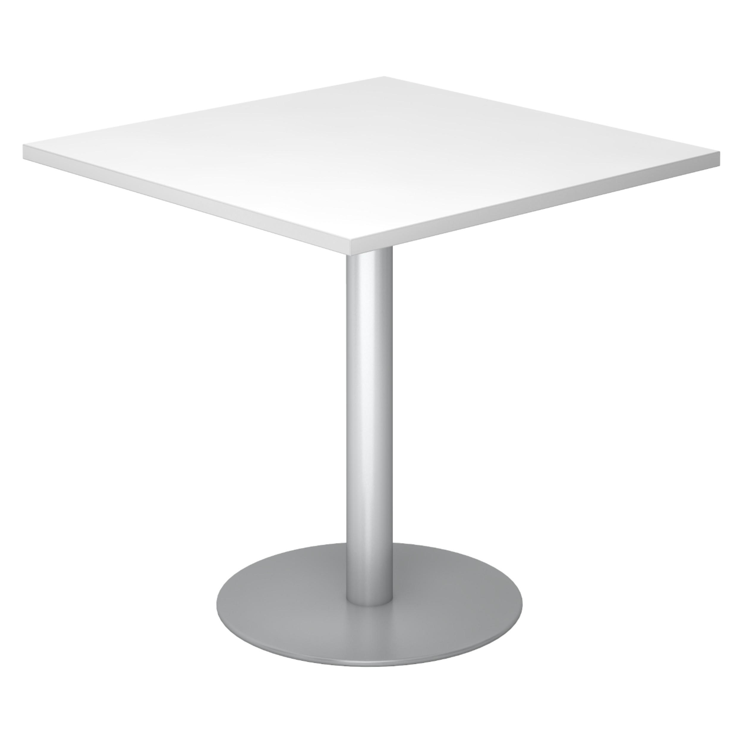 PAUSENTISCH eckig STF 80/80/74,5 cm in Weiß/Silberfarben - Silberfarben/Weiß, Holzwerkstoff (80/80/74.5cm) - bümö