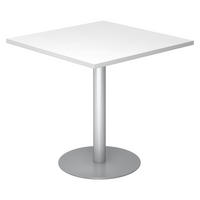 PAUSENTISCH eckig STF 80/80/74,5 cm in Weiß/Silberfarben - Silberfarben/Weiß, Holzwerkstoff (80/80/74.5cm) - bümö