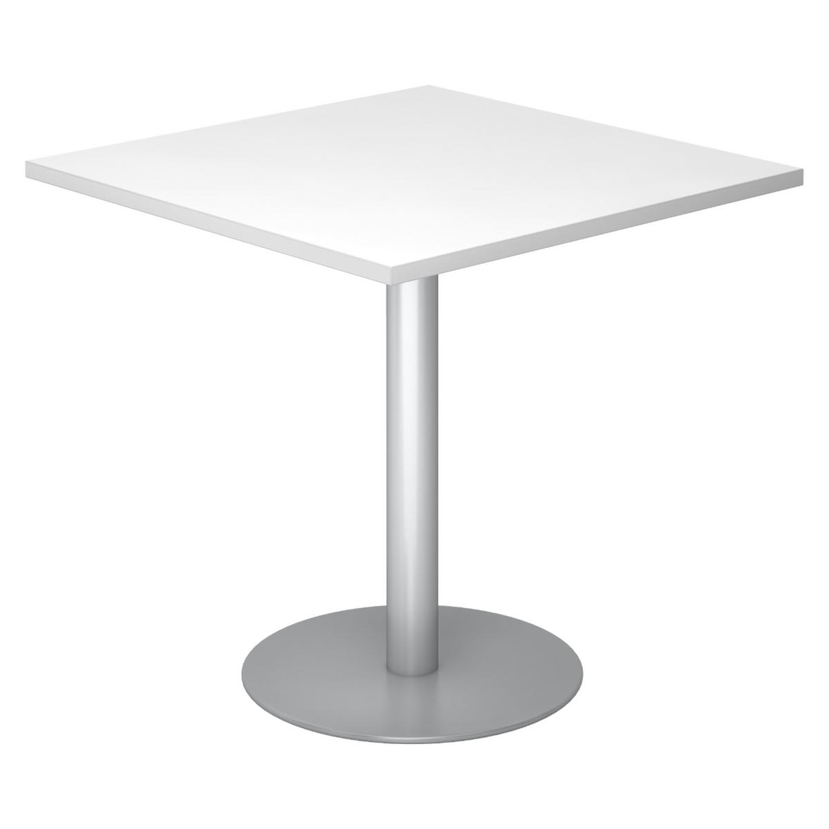 PAUSENTISCH eckig STF 80/80/74,5 cm in Weiß/Silberfarben - Silberfarben/Weiß, Holzwerkstoff (80/80/74.5cm) - bümö