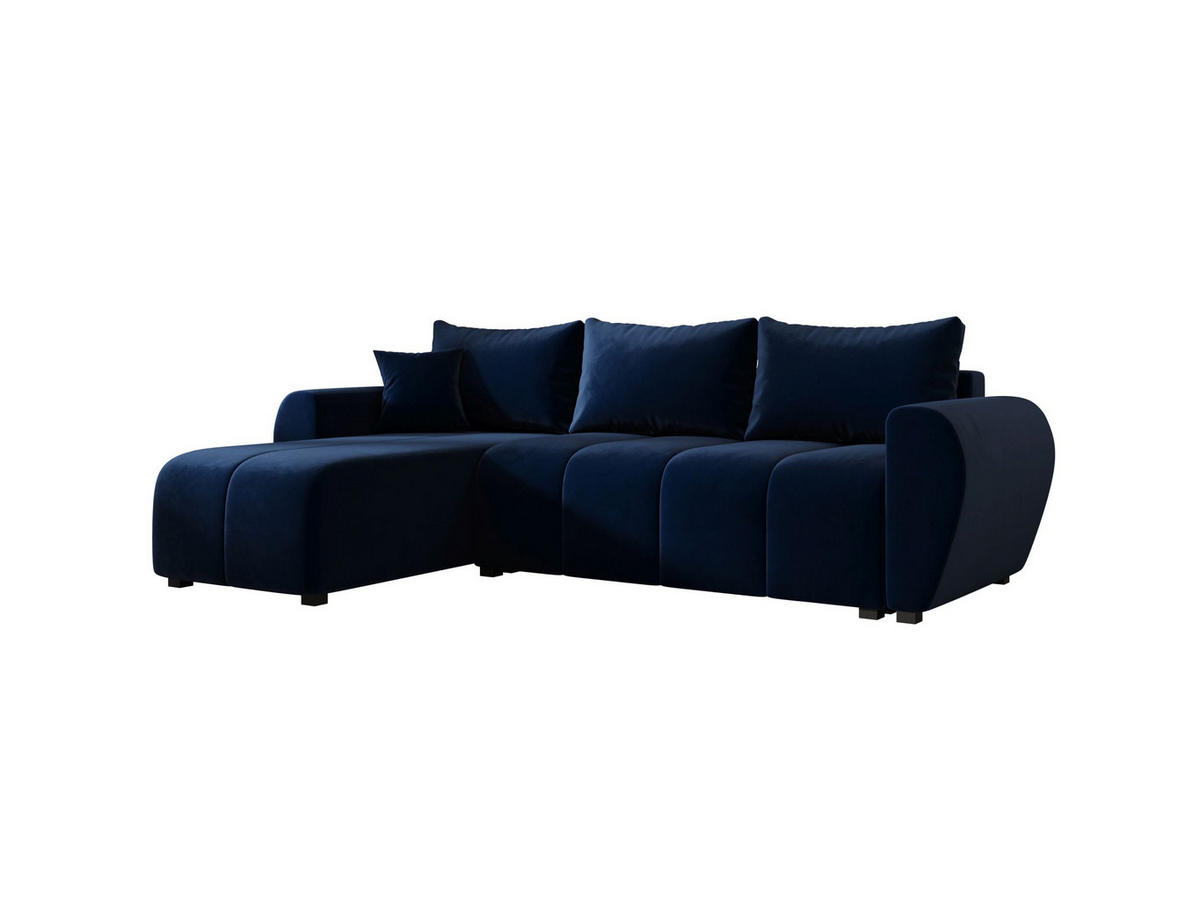 ECKSOFA MOLISA L Itaka 11 Rechts mit Schlaffunktion - Dunkelblau, Textil (245/145cm) - Bedante
