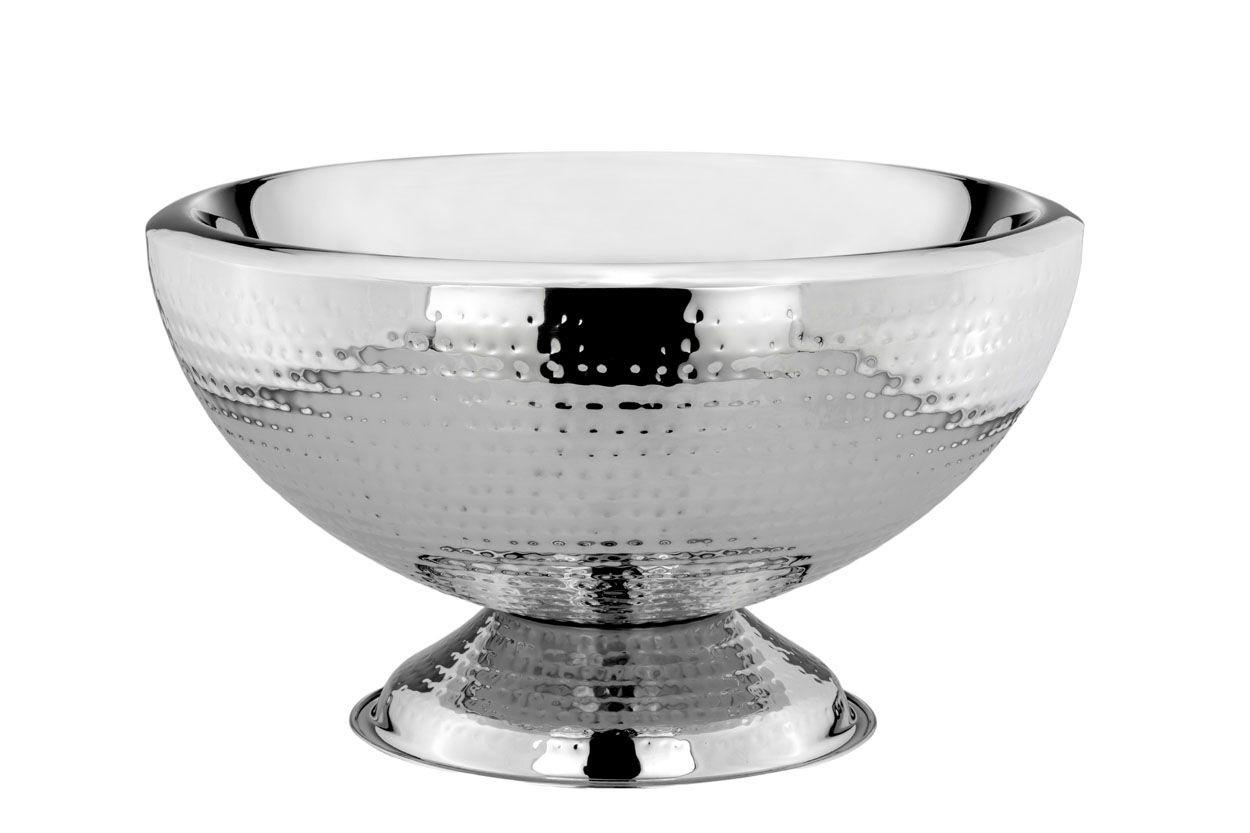 CHAMPAGNER-/FLASCHENKÜHLER Hammerschlag-Optik (H) 24,5 x (Ø) 43 cm - Silberfarben, Paraffin (43/24.5cm) - Hermann Bauer jun. Kollektion GmbH