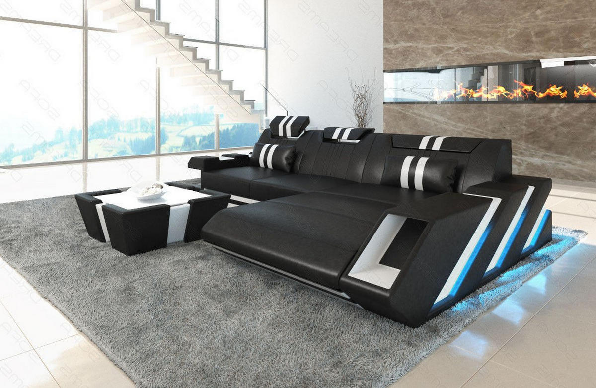 ECKSOFA Apollonia L - Schwarz, Leder (190/295cm) - Sofa Dreams