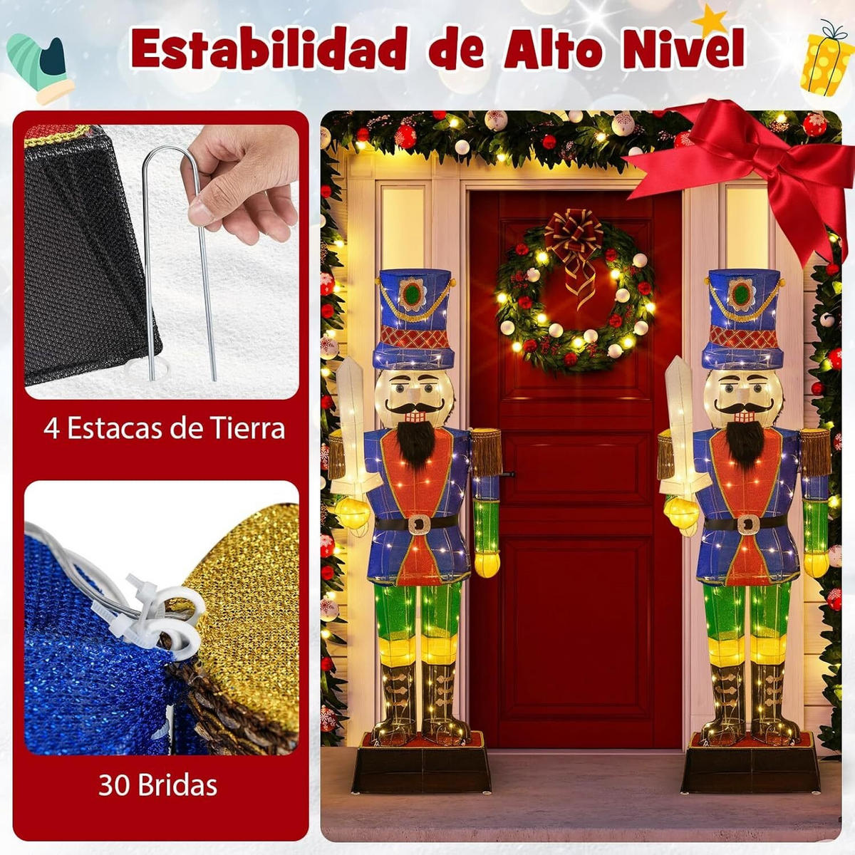 WEIHNACHTSFIGUR 184cm Multicolor - Multicolor, Metall (50/16/34cm) - COSTWAY