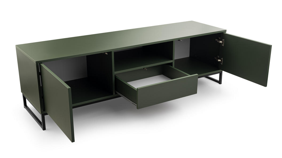 TV-SCHRANK Genua, Fernsehtisch mit 2 Türen und 1 Schublade, Lowboard in Größe: 160 x 48,5 x 45 cm, Fernsehschrank in Farbe: Creme - Beige, Holzwerkstoff (160/48.5/45cm) - Agmat-Furniture